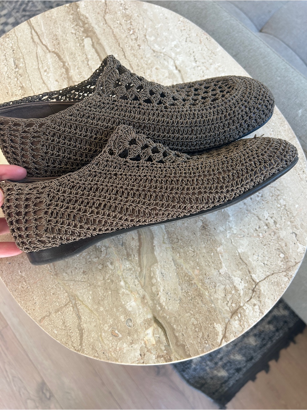Jeffrey Campbell Brown Woven Slip-On Flats